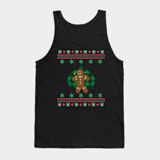 Gingerbread Man Faux Ugly Christmas Sweater Funny Holiday Design Tank Top